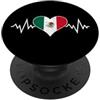 Mexico Heartbeat Retro Designs Bandiera messicana Vintage Cuore battito cardiaco Messico ECG Linea di impulso PopSockets PopGrip Adesivo