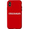 Fire Cracker Fourth of July American Fla Custodia per iPhone X/XS Petardi 4 luglio Fuoco Works Fan USA Summertime Fun