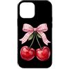 Cherry Aesthetic Summer Fruit Lover Red Custodia per iPhone 12 mini Rosa Fiocco Ciliegia Acquarello Rosso Estetica Ciliegie Estate