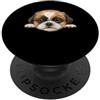 Shih Tzu Puppy Lover PS Ritratto di cane con viso ravvicinato di cucciolo di Baby Shih Tzu PopSockets PopGrip Adesivo