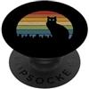 Kitten little cat devil pet tomcat evil Occhi di gatto con sfondo vintage strisce PopSockets PopGrip Adesivo