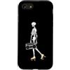 Vintage Roller Skate Skeleton, Skaters G Custodia per iPhone SE (2020) / 7/8 Scheletro di Halloween per pattinaggio a rotelle, anni '80, anni '90 Cool & Funny