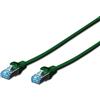 DIGITUS Cavo LAN Cat 5e - 0,5 m - SF/UTP schermato - 1 Gbit/s - 100 MHz - PoE - Cavo di rete RJ45 - Guaina in PVC - AWG 26/7 - Compatibile con Cat6 e Cat6A - Verde
