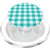 Preposh Teal Aqua Gingham Preppy Estetica Girly Moda Trendy PopSockets PopGrip per MagSafe