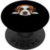 Saint Bernard Puppy Lover PS Ritratto del cane del viso del primo piano del cucciolo di San Bernardo del bambino PopSockets PopGrip Adesivo