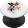Animal Dog Lover Gifts Jack Russell Watercolor Portrait Terrier Dog PopSockets PopGrip Adesivo