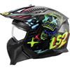 LS2, Casco Moto Jet Modulare DRIFTER RAYZ Gloss Black Blue, M