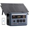 Raikon OSCAL PowerMax 1800SE Stazione Elettrica Portatile 1800W (3600W di Picco), Batteria 1024Wh LiFePO4 Generatore Solare con 2 * 100W Pannello, App, Di Alimentazione per Campeggio, Camper e Domestico