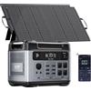 Raikon OUKITEL P2001 Pro 3200W Stazione Elettrica Portatile, Batteria LiFePO4 2048Wh, Generatore Solare con 2*100W Pannello, Ricarica Rapida, UPS <10ms, Stazione di Alimentazione per Casa, Campeggio & Camper