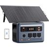 Raikon OSCAL PowerMax 1800SE Stazione Elettrica Portatile 1800W (3600W di Picco), Batteria 1024Wh LiFePO4 Generatore Solare con 1 * 400W Pannello, App, Di Alimentazione per Campeggio, Camper e Domestico
