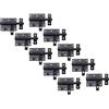 Alberts 863401 - Chiavistello con passante fissato, rivestito in plastica nera, piastra 80 x 64 mm, bullone 11,5 mm, lunghezza totale 116 mm, set da 10 pezzi