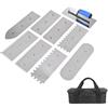 APGLSXY Set di 9 attrezzi professionali intercambiabili per piastrellatura in acciaio inox con manico ergonomico cazzuola per intonaco con custodia in acciaio inox set di cazzuola