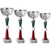 Hole Gadget Coppa Trofeo Personalizzabile Economica in Metallo Varie Misure Calcio, Fantacalcio, Tennis, Padel, Basket Premiazioni Sportive ed Eventi con Targhetta Personalizzata cod 12.251 (Set da 4 | Silver)