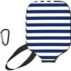 CNTDBU Custodia per pagaia in neoprene con motivo a righe nautiche con tasca a rete, moschettone per borsa da palestra