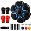 Oxylonty Music Boxing Machine per bambini e adulti, 6 bersagli Bluetooth, LED, 9 velocità, 9 intensità, montaggio a parete, senza foratura, sport per la famiglia