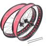 TUJISEK 20/24/26"X4.0" Pneumatico Grasso Set Di Ruote Per Bici Da Neve Freno A Disco QR 135mm/195mm 36H Mozzi Anteriori E Posteriori Per Ruota Libera Rotante 7-10s Raggi Da 14G(Black-A,26'')