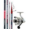 Kolpo combo con canna in carbonio + mulinello kit per la pesca in mare lago con galeggiante bombarda inglese