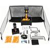 HIJNXG Macchina per palline da ping pong, 35-90 palline/min, robot professionale da ping pong con telecomando e rete di raccolta, 10 programmi, sistema a doppia ruota, per allenamento ed esercizio (100