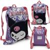 The Geeky Pop Zaino a Sacca Kuromi Bambina - Borsa Nuoto Ufficiale Sanrio Licenziata, Leggera 100% Poliestere, Cordini Regolabili, Spiaggia Piscina Sport - 32 x 24,5 cm - Viola/Rosa