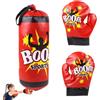 Generisch Sacco da boxe per bambini, per fitness, attrezzatura da allenamento, sacco da boxe professionale e guanti da allenamento per coordinazione, , calcio, punzonatura