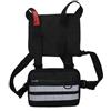 KAQNTUD Multifunzionale Borse Petto Borsa Anteriore Corsa Petto Pack Gilet Regolabile Petti Tasca Borsa Petti per Amico, Nero riflettente., As show