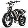 VOROREN BK20 Bicicletta Elettrica Adulti, Batteria 48V 20Ah Rimovibile, Autonomia 60-80km(elettrica)/80-100km(assistita), Ruote Fat 20x4.0, Doppia Sospensione, 7 Marce, Freni a Disco, Uso Urbano e Outdoor