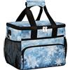 Helhappy Grande borsa termica da campeggio per picnic, con fiocco di neve, pieghevole, portatile, da viaggio, per uomini e donne, 20 l