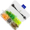YROHGKPN 30 esche, rane artificiali, piedi grandi, esche morbide, a doppia elica, esche da pesca colorate, rane d'acqua superiore