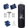 RNXRZANK Sacco da Sospeso, Sacco da Vuoto con Catena E Gancio, Sacco da per Adulti, Muay Thai, MMA, Bodybuilding, Nero 120 cm