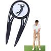 Generisch Strumento per divot per marcatori per palline, strumento di riparazione per divot, strumento di riparazione magnetico per forchette da pitch in metallo, verde per allineamento del