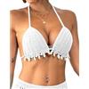 Tsophreniq Costume da bagno Reggiseno Halter String Costumi Da Bagno Top con Conchiglie Cravatta Backless Swim Top Maglia Spiaggia Costume Da Bagno Top Donna Reggiseno