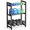 Josmimic Rastrelliera per manubri a 3 livelli, lunghezza 50,8 cm, regolabile, per manubri da casa, palestra, kettlebell (solo rack)