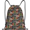 FHIZOAL Be The Dream, borsa con coulisse, impermeabile, per sport, zaino leggero, yoga, allenamento, nuoto, viaggi, Nero , M, Casual