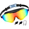 Generico Occhialini Nuoto | Anti UV Antiappannamento Ampia Visuale con Stringinaso e Tappi per Orecchie - Occhialini per il Nuoto - Per Viaggi Vacanze Estive Sport Acquatici Immersioni Snorkeling Spiaggia Pisc