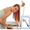 Vetrina del Benessere Shut off Doccetta Portatile per Lavandino con Pulsante Fermaflusso e Tubo da 100 cm., Doccia Lavatesta per Shampoo, Doccia per Campeggio Camper Giardino