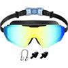 Generico Occhialini Nuoto - Kit Ampia Visuale Con Stringinaso E Tappi Orecchie,Occhialini per il Nuoto,Per Viaggi Vacanze Estive Sport Acquatici Immersioni Snorkeling Spiaggia Piscina