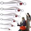 Generic Trappole per Canne da Pesca d'Acqua - Esche dure in Metallo Artificiale - Set di 6 Esche con Paillettes Ad Alta Visibilità con Occhi tridimensionali Per Ghiaccio Kayak Surf Casting Pesca a Mosca