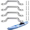 Generico Boat Top Strap Pad Eye - 4x Heavy Duty Tie Downs Anchors | Footman Loop With Flat Head Tapping Screws | 72mm Stainless Steel, High Strength Kayak Accessories For Daily Maintenance, Repair, Care - Mari