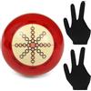 Generic Set di 3 palline da biliardo per allenamento con 2 guanti da biliardo, kit americano di otto palline per principianti, palla di mira e controllo con linee di traiettoria trasparenti, diametro 5,8 cm