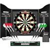 WINMAU Diamond Plus - Set di freccette professionali con setole, con armadietto per bersaglio nero, set da 2 freccette, linea Oche, gesso e asciugamano, set completo di freccette e attrezzatura per la