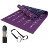 Generico Tappetino Yoga Spesso - 67.47x23.79 Pollici 75 Pose Stretching | Doppio Lato Antiscivolo Linee Allineamento | Tappeto Fitness Pilates Palestra Casa Viaggio. Pvc 4mm, 1300g,
