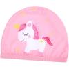 FRCOLOR Cuffia da Nuoto Pink in Nylon Rosa Design Elastico e Resistente, Cappello Leggero Stampa Cartone Animato Unicorno per Immersioni e Surf