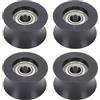 Hapivida Elliptical Machine Roller, 4Pcs Elliptical Roller Universal Polyurethane Quiet Elliptical Rail Guide Wheel for Gym Equipment Garage Door Pulley Systems,42mm