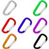 Generic Set di 7 moschettoni da arrampicata tipo D, in lega di alluminio, ganci rapidi con chiusura a molla, ad alta resistenza per arrampicata all'aperto e portachiavi, multicolore: argento, nero, rosso