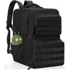 OUUTMEE Zaino tattico da 45 l, in tessuto di nylon 900D, per la caccia, per la sopravvivenza all'aperto, per escursioni, trekking, campeggio (nero)