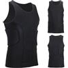 Generic Gilet imbottito a compressione, senza maniche, protezione toracica con imbottitura a nido d'ape, protezione per lo sterno, per basket, allenamento atletico, sicurezza sportiva