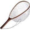 FABULETTA Guadino ergonomico per pesca a mosca con rete in silicone delicato e telaio in legno per una facile manovrabilità, in legno