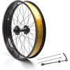 TUJISEK 20/26x4.0'' Ruotas Anteriore Per Bici Da Neve Lega Di Alluminio Sgancio Rapido 9x135mm 36H Mozzo Freno A Disco Ruota Anteriore Per Fat Bikes/Bici Da Spiaggia/E-bike 45#Raggi(Black-20in)