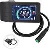 Caswynlife Display LCD 500C per motore BBS01 HD, schermo IPS da 2,2 pollici, interfaccia UART per bici elettrica, luminosità regolabile con livello di assistenza contachilometri, compatibile