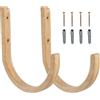 Generisch Supporto per tappetino da yoga, 25 x 10 cm, supporto da parete per tappetino da yoga, 2 supporti in legno con viti, per casa, palestra, esercizi interni, per fitness, fasce di resistenza